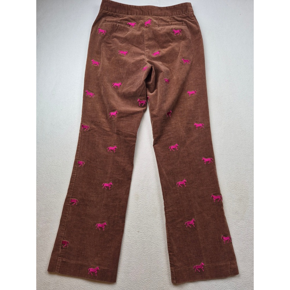 Lilly Pulitzer Brown Corduroy Horse Embroidered Pants Pink Equestrian Size 6 - Picture 13 of 15